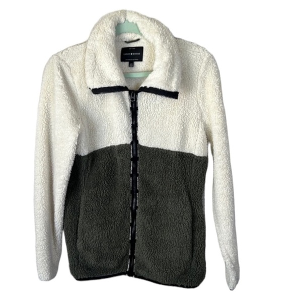 Lucky Brand Faux Shearling Colorblock Teddy Jacket Size S - Picture 5 of 11